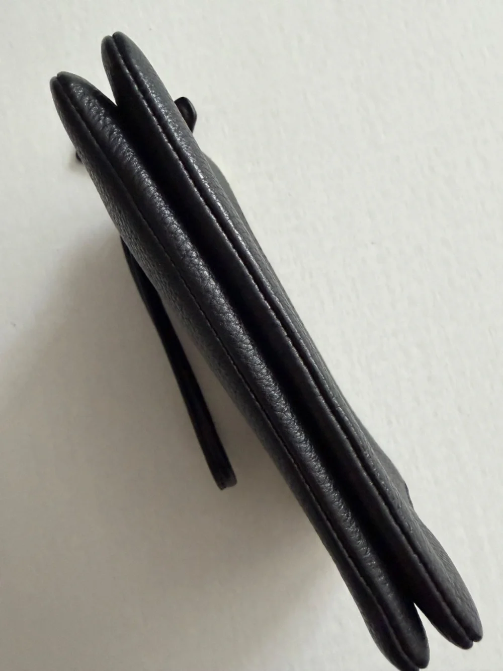 COACH Pebbled Leather Double Corner Zip Wristlet, Black